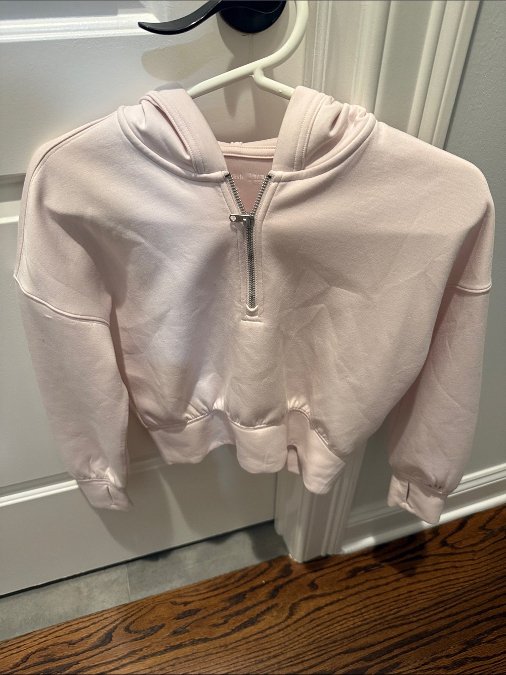 abercrombie kids Light Pink Cropped Half-Zip Hoodie